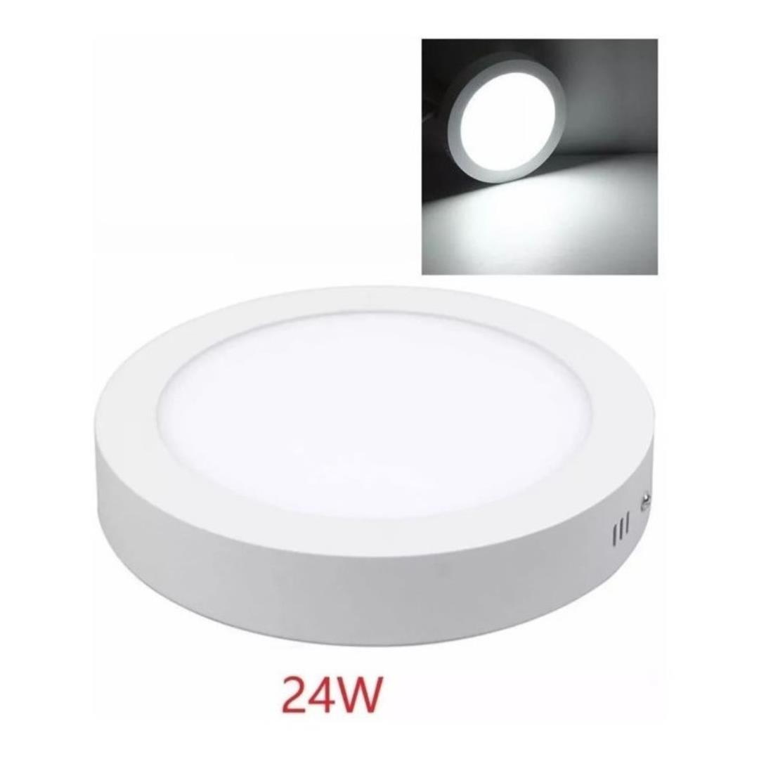 Foco Panel Plafón Led 24w Sobrepuesto Redondo Luz Fría Blanc EShopViña