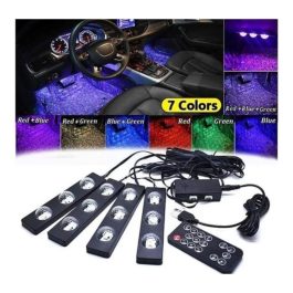 Kit Led Interior Tipo Disco Rgb Interior Auto Sensor Sonido